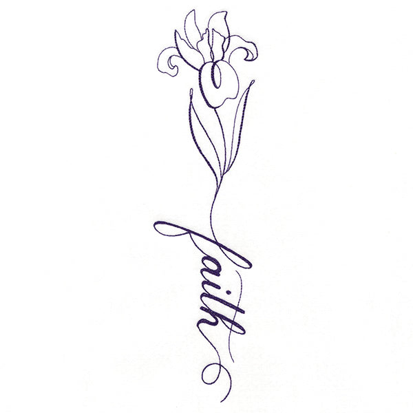 Blessed Calligraphy in Bloom - Iris