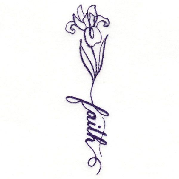 Blessed Calligraphy in Bloom - Iris