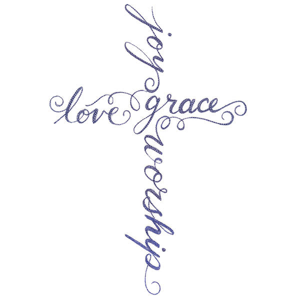 Sweet Blessings Calligraphy Cross