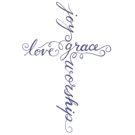 Sweet Blessings Calligraphy Cross