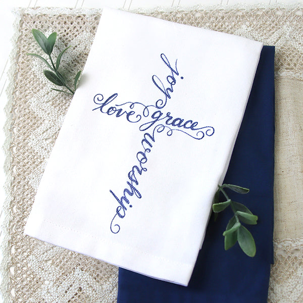 Sweet Blessings Calligraphy Cross