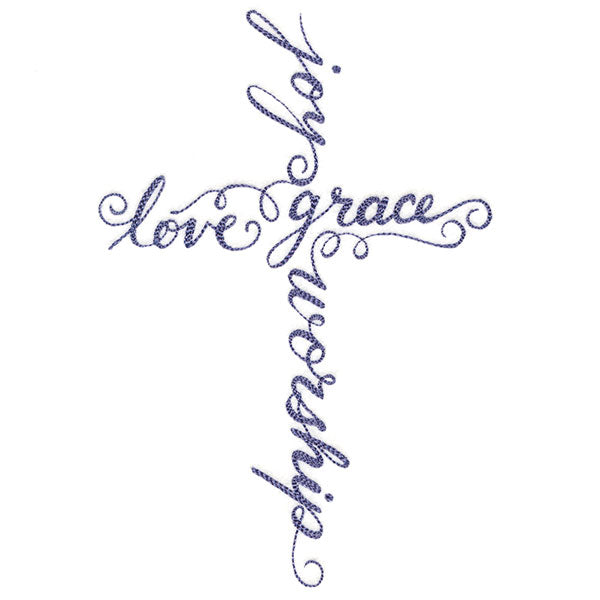 Sweet Blessings Calligraphy Cross