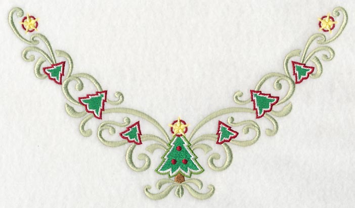 Christmas Tree Swirls Neckline (V-Neck)