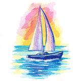Nautical Dreams Sailboat in Watercolor