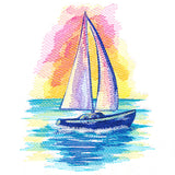 Nautical Dreams Sailboat in Watercolor
