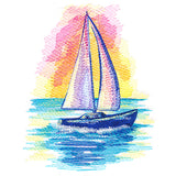 Nautical Dreams Sailboat in Watercolor