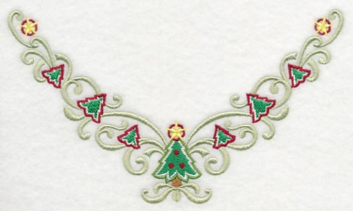 Christmas Tree Swirls Neckline (V-Neck)