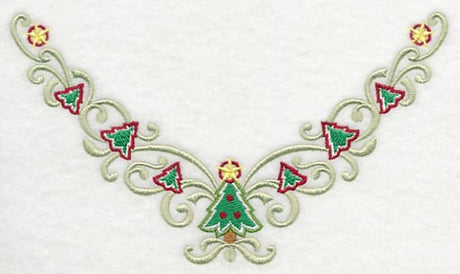 Christmas Tree Swirls Neckline (V-Neck)