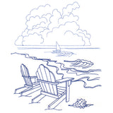 Classic Beach Scene - Adirondack Chairs (Bluework)