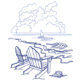 Classic Beach Scene - Adirondack Chairs (Bluework)