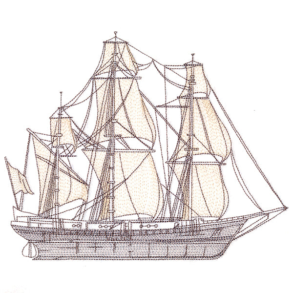 Clipper Ship Etching