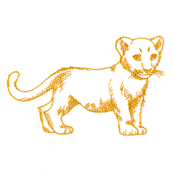Charming Baby Lion Etching