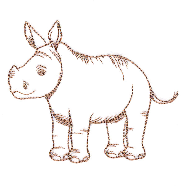 Adorable Baby Rhino Etching