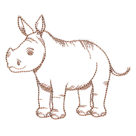 Adorable Baby Rhino Etching