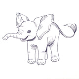 Delightful Baby Elephant Etching