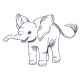 Delightful Baby Elephant Etching