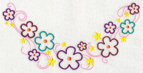 Flowers and Stars Neckline (V-Neck)