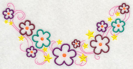 Flowers and Stars Neckline (V-Neck)