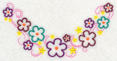 Flowers and Stars Neckline (V-Neck)