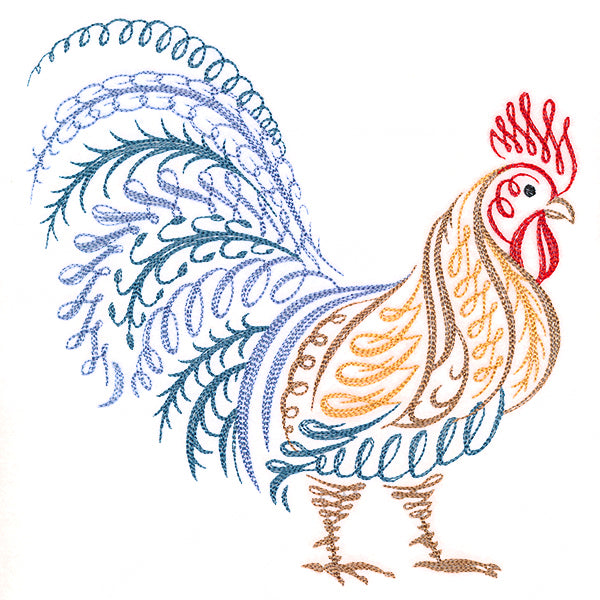 Calligraphic Farmhouse Rooster