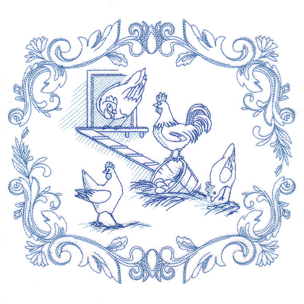 Countryside Farm Scene - Chickens