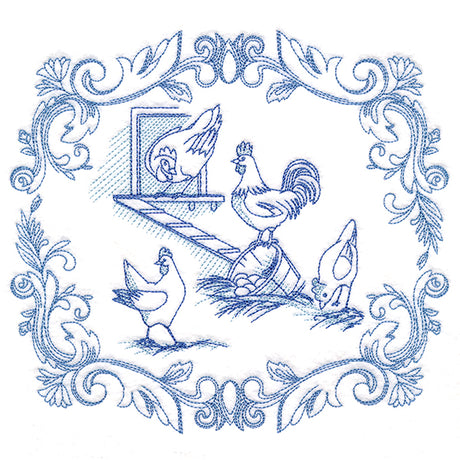 Countryside Farm Scene - Chickens