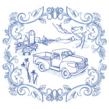 Countryside Farm Scene - Retro Truck