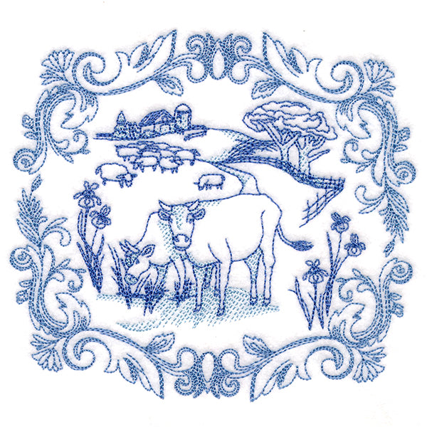 Countryside Farm Scene - Cows