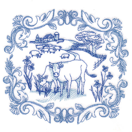 Countryside Farm Scene - Cows