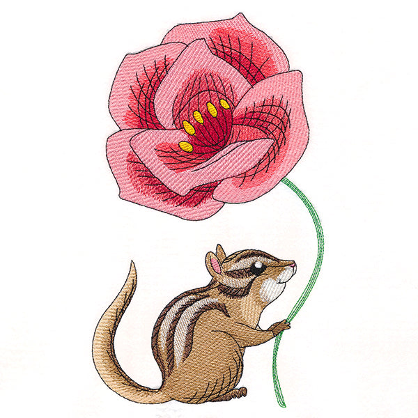Cheerful Chipmunk with Poppy