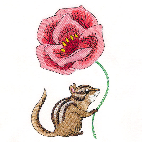 Cheerful Chipmunk with Poppy