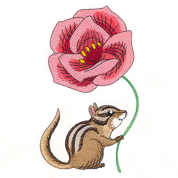 Cheerful Chipmunk with Poppy