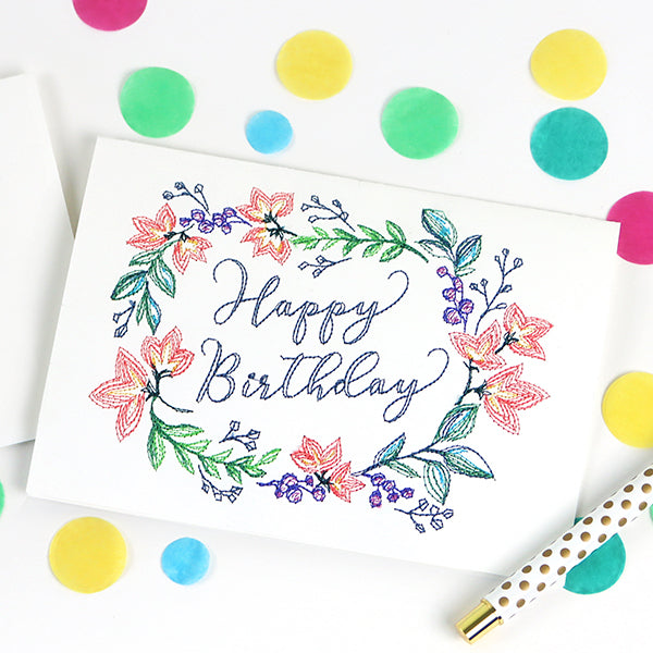 Happy Birthday Wreath (Cardstock)