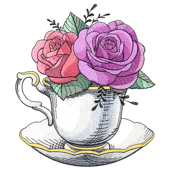 Tea Cup Rose Bouquet