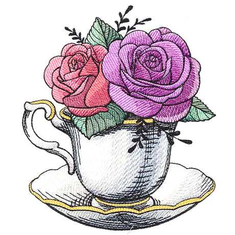 Tea Cup Rose Bouquet
