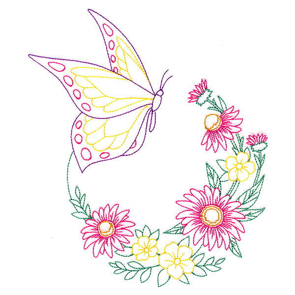 Coneflower Blooms Butterfly