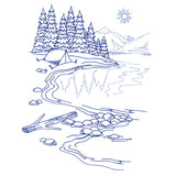 Classic Camping Scene - Lakeside (Bluework)