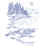 Classic Camping Scene - Lakeside (Bluework)