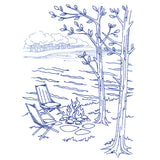 Classic Camping Scene - Bonfire (Bluework)