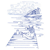 Classic Camping Scene - Dock (Bluework)