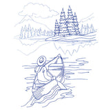 Classic Camping Scene - Boating (Bluework)