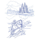 Classic Camping Scene - Boating (Bluework)