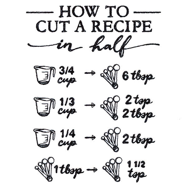 Baker's Friend How to Cut a Recipe in Half