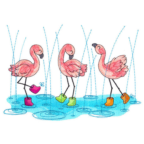 Splish Splash Flamingos