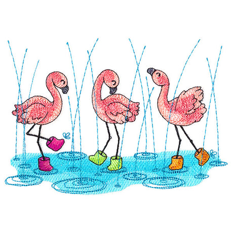 Splish Splash Flamingos