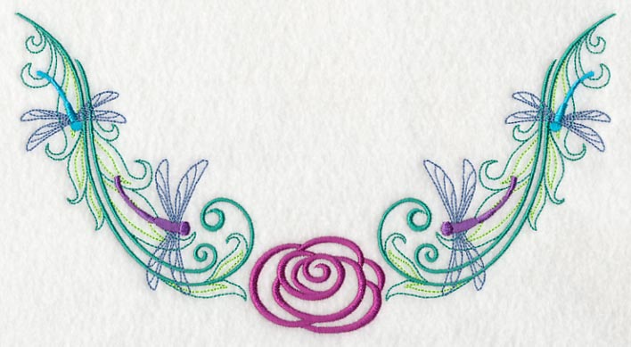 Rosy Dragonfly Neckline (V-Neck)