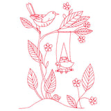 Magical Gnome Scene - Swinging (Redwork)