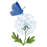 Blue Butterfly with Dandelion