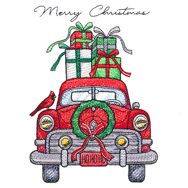 Merry Christmas Retro Car
