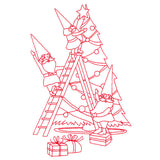 Gnome For The Holidays - Decorating (Redwork)